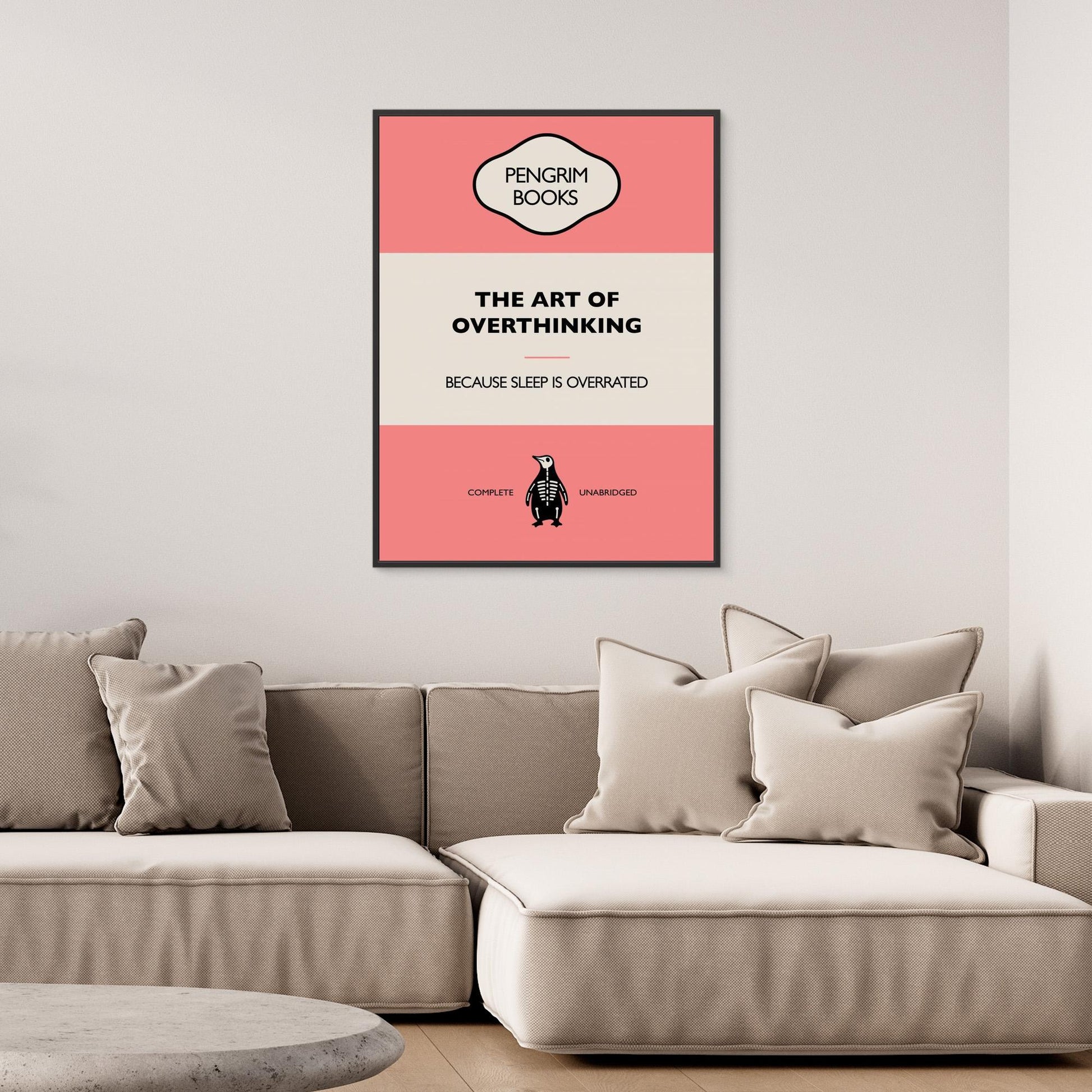 The Art of Overthinking - Funny Vintage Book Cover - Sarcastic Self Help- 