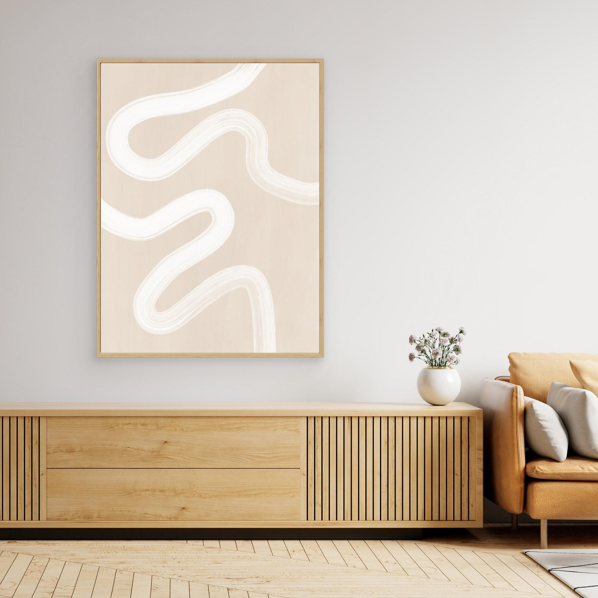 Beige One Line Drawing 