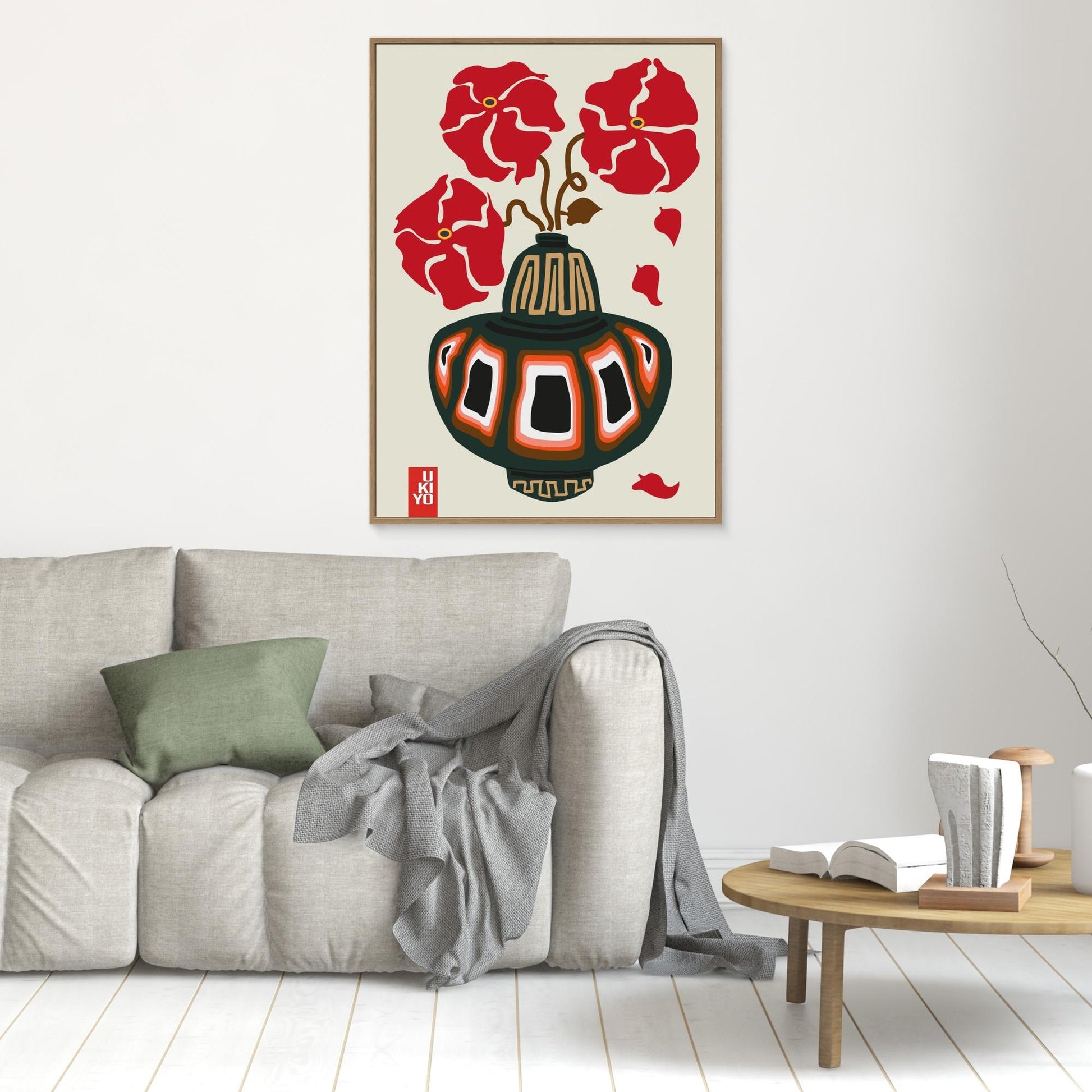 Ukiyo Vase Flower Greige 