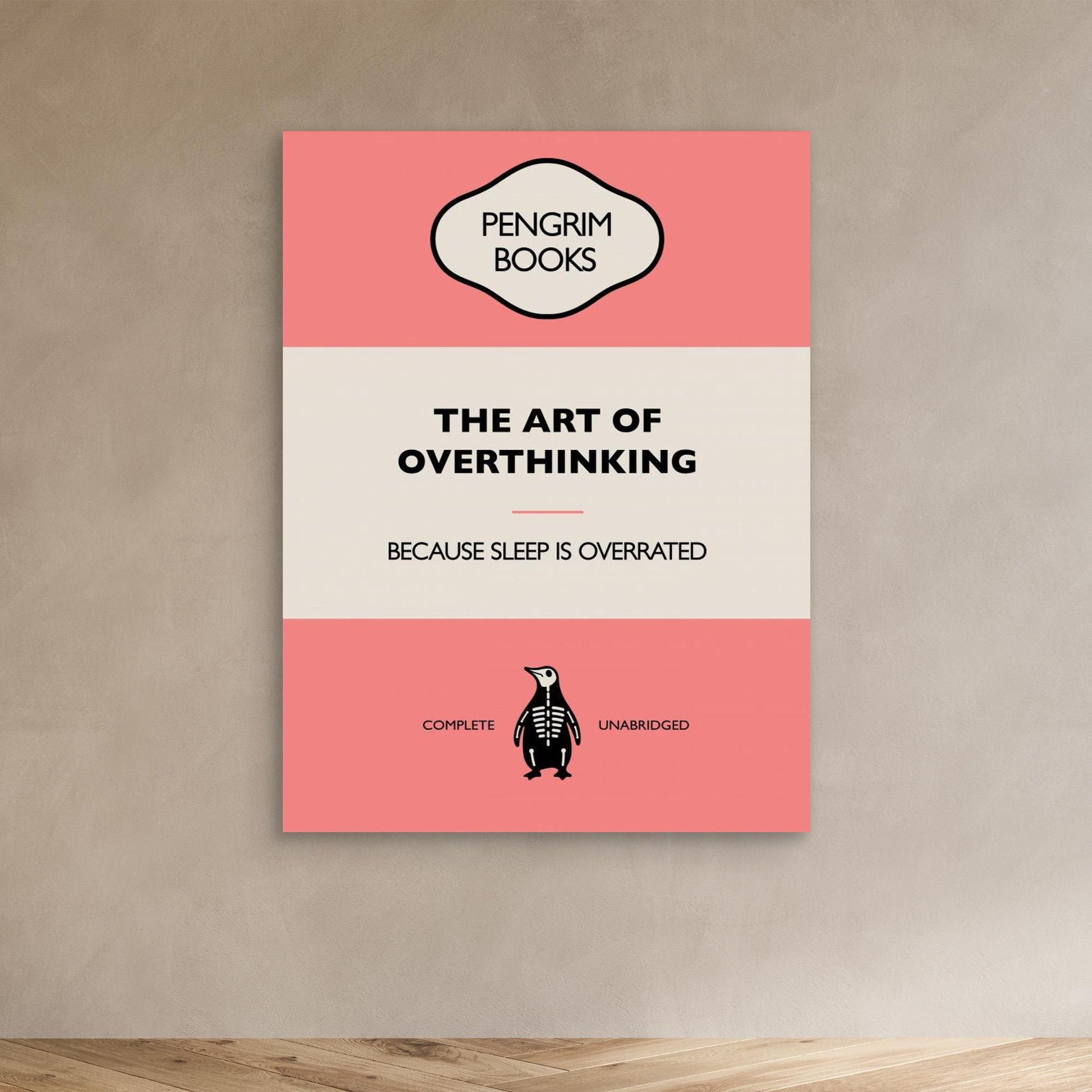 The Art of Overthinking - Funny Vintage Book Cover - Sarcastic Self Help- 