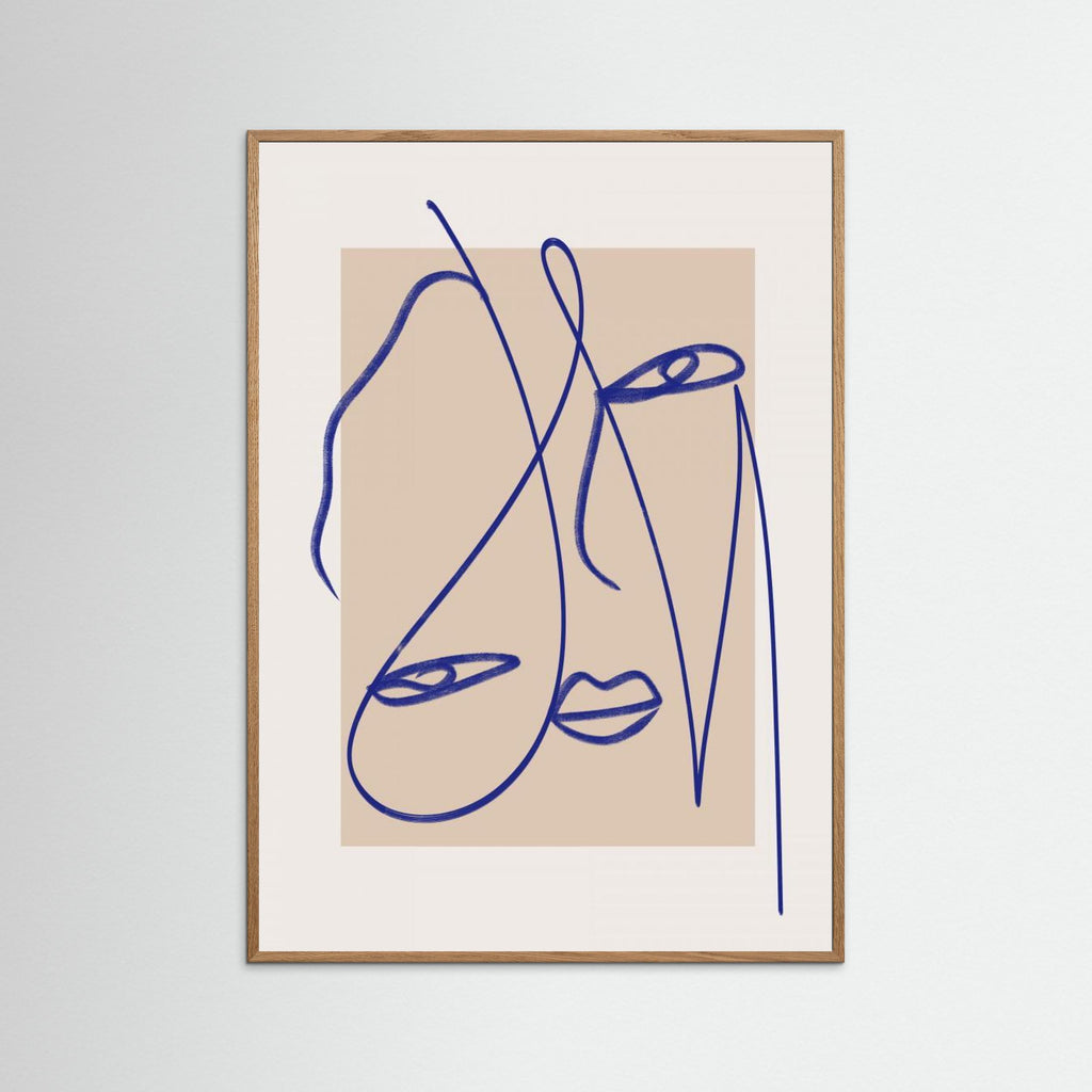 Abstract Blue Line Art 