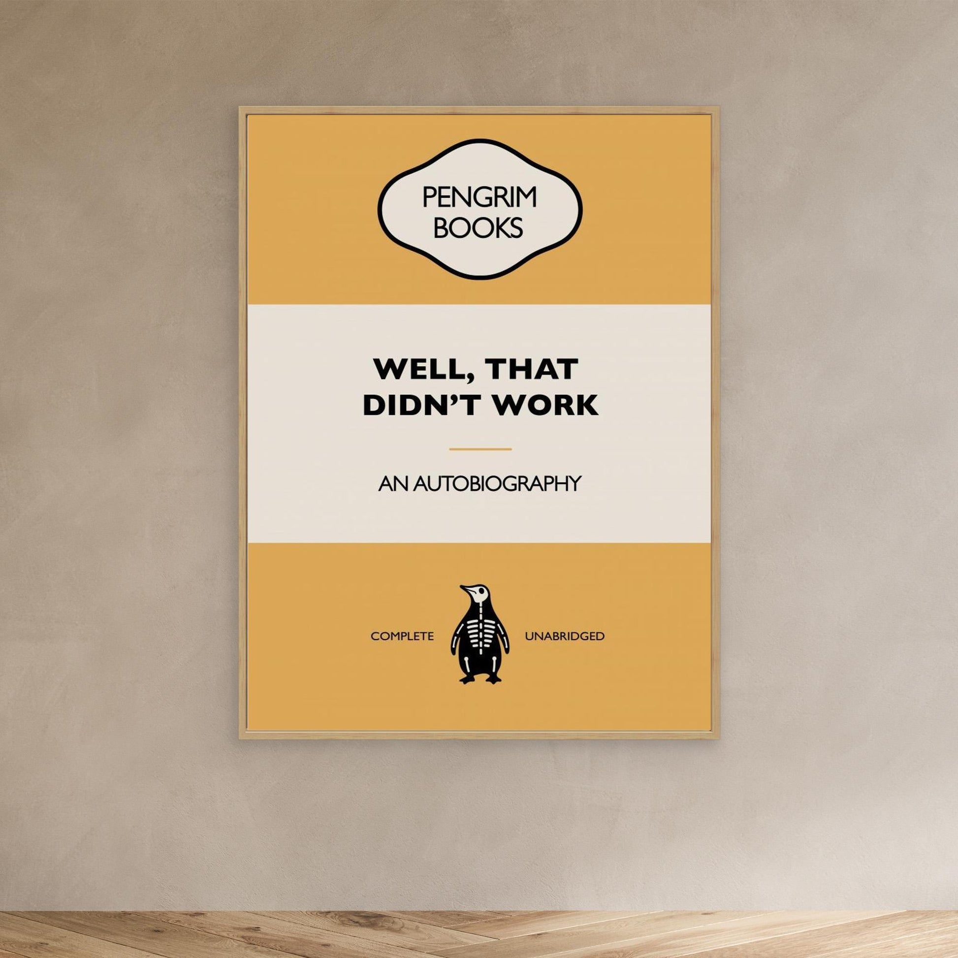 Well That Didnt Work - Funny Vintage Book Cover - Sarcastic Self Help - Yellow 