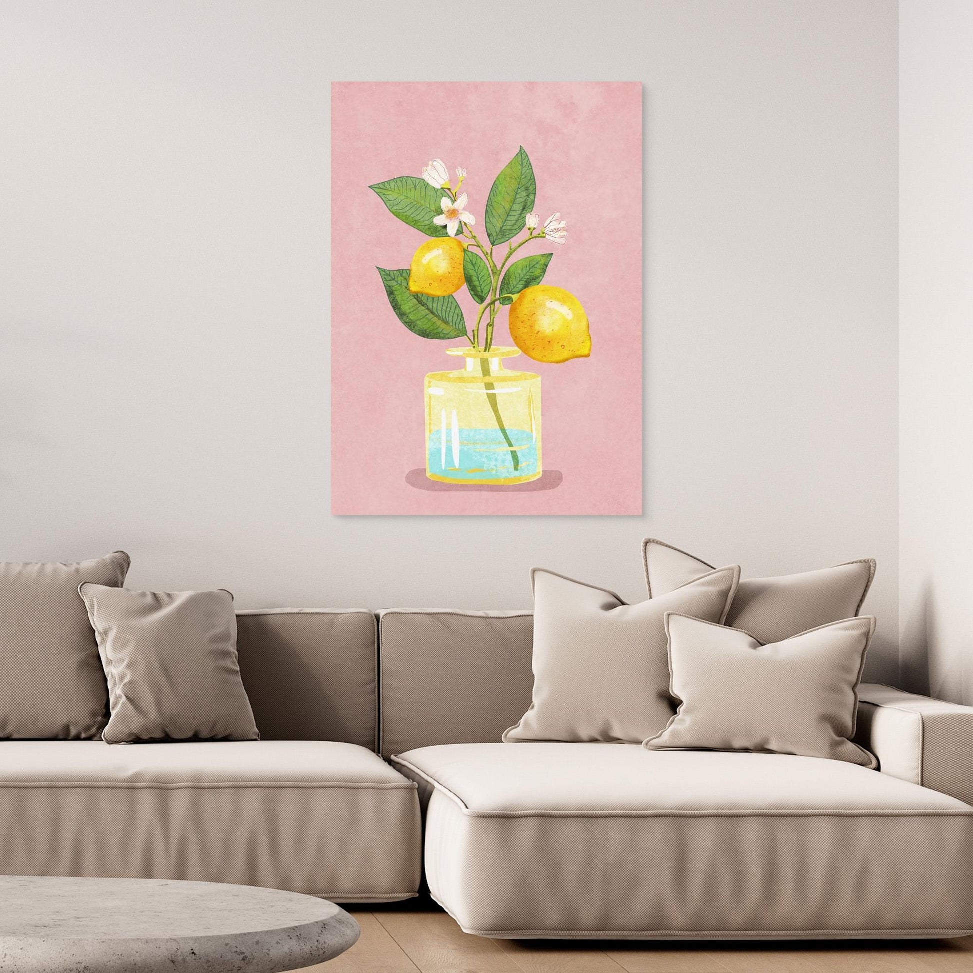Lemon Bunch In Vase 