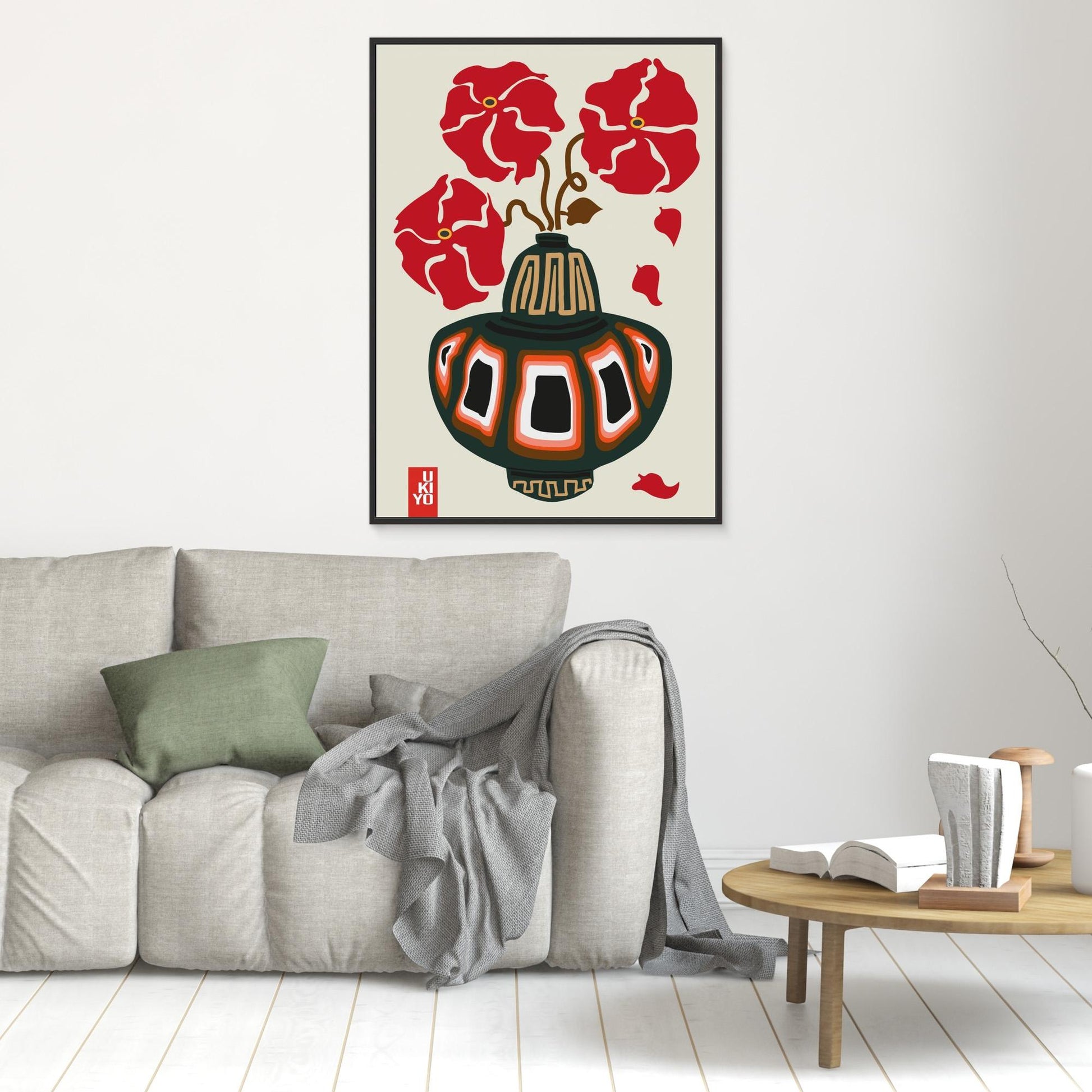 Ukiyo Vase Flower Greige 