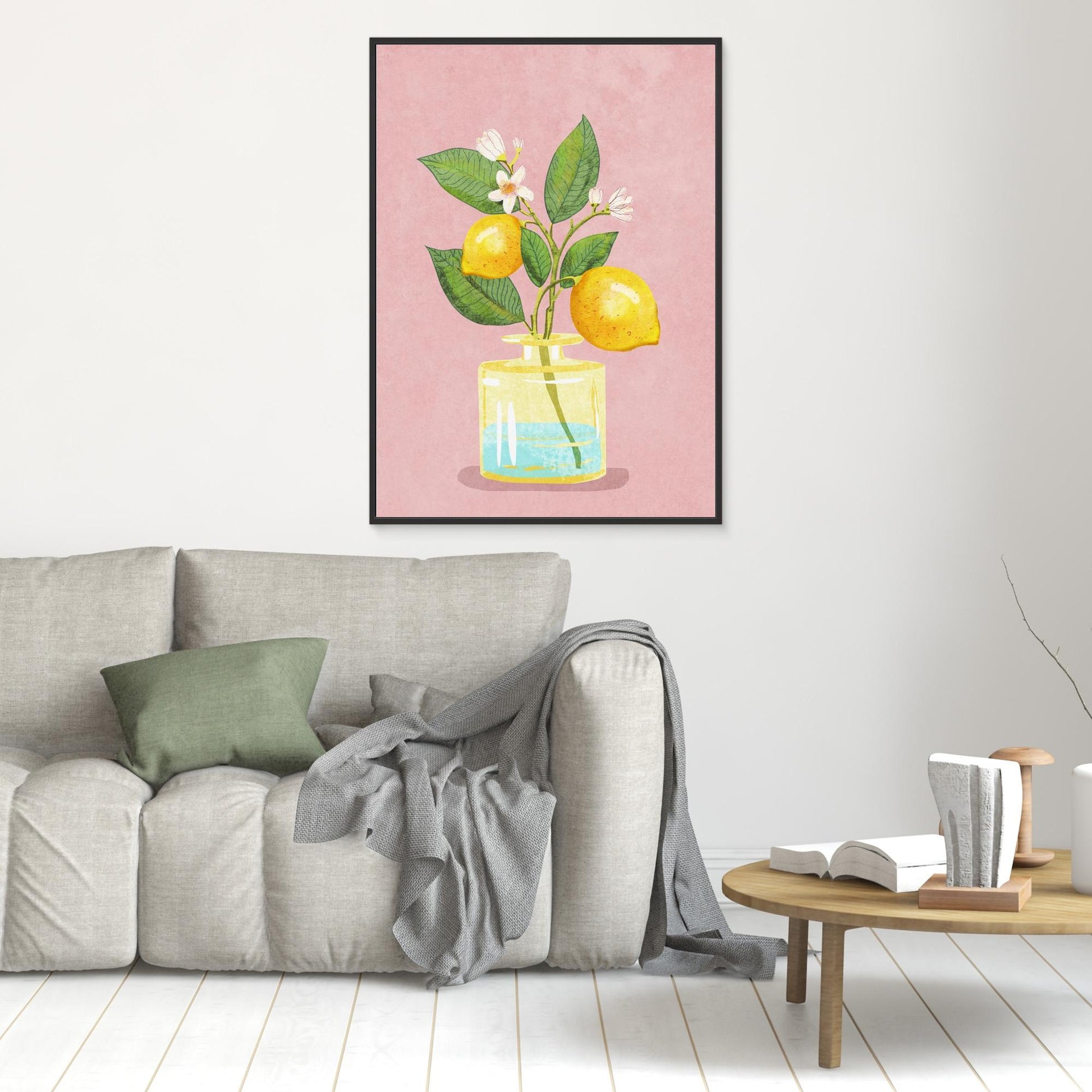 Lemon Bunch In Vase 