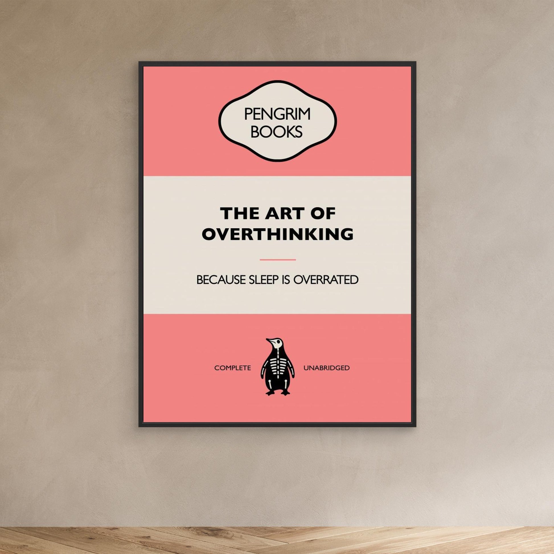 The Art of Overthinking - Funny Vintage Book Cover - Sarcastic Self Help- 