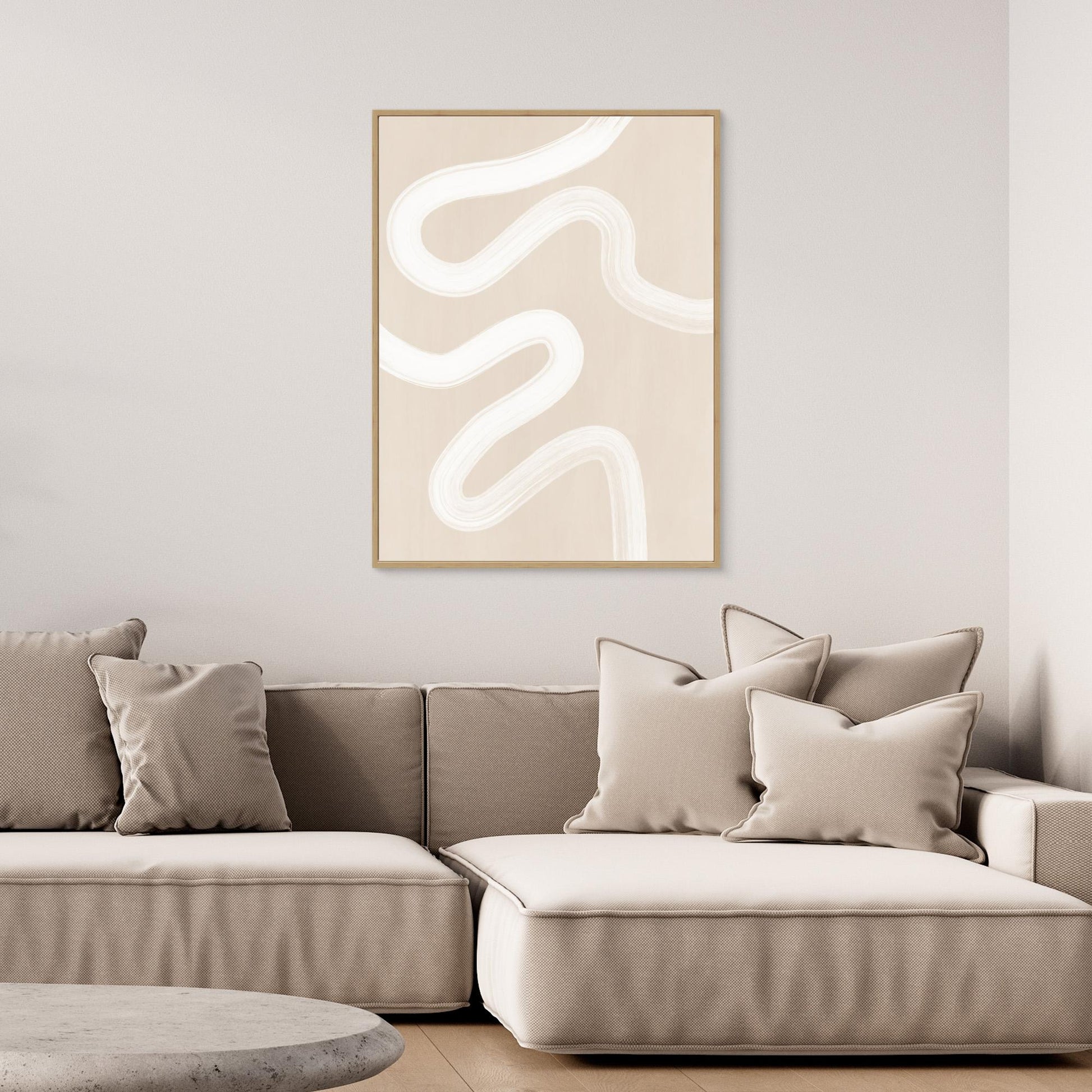 Beige One Line Drawing 