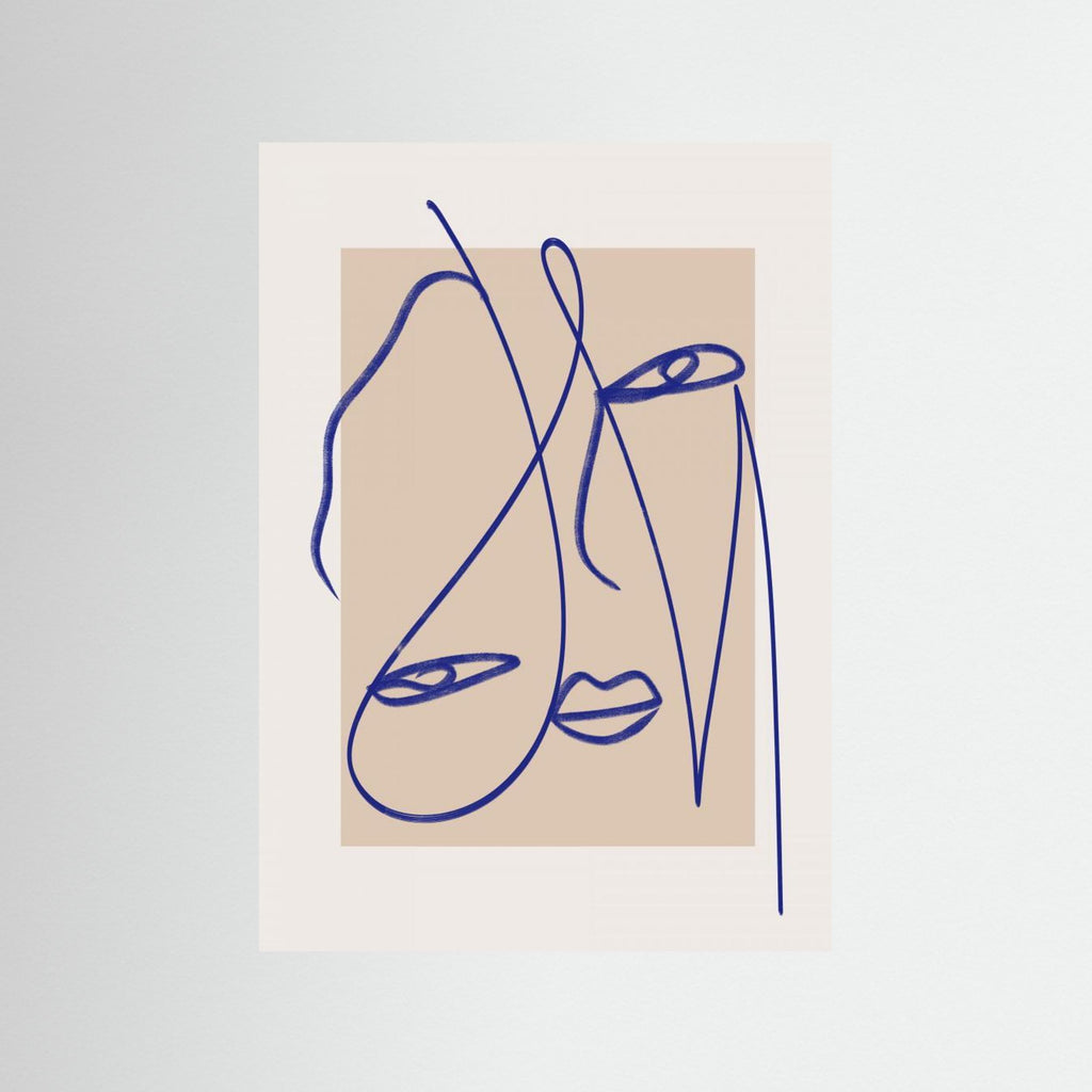 Abstract Blue Line Art 
