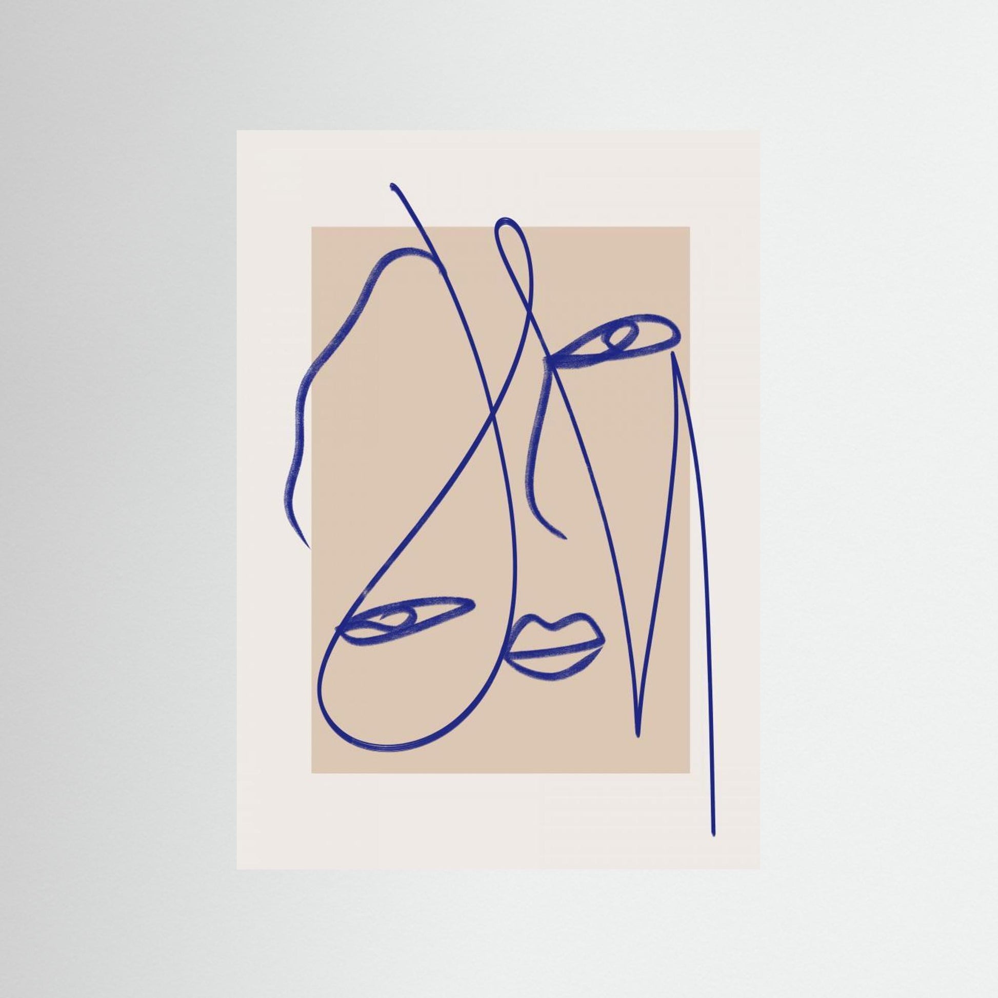 Abstract Blue Line Art 