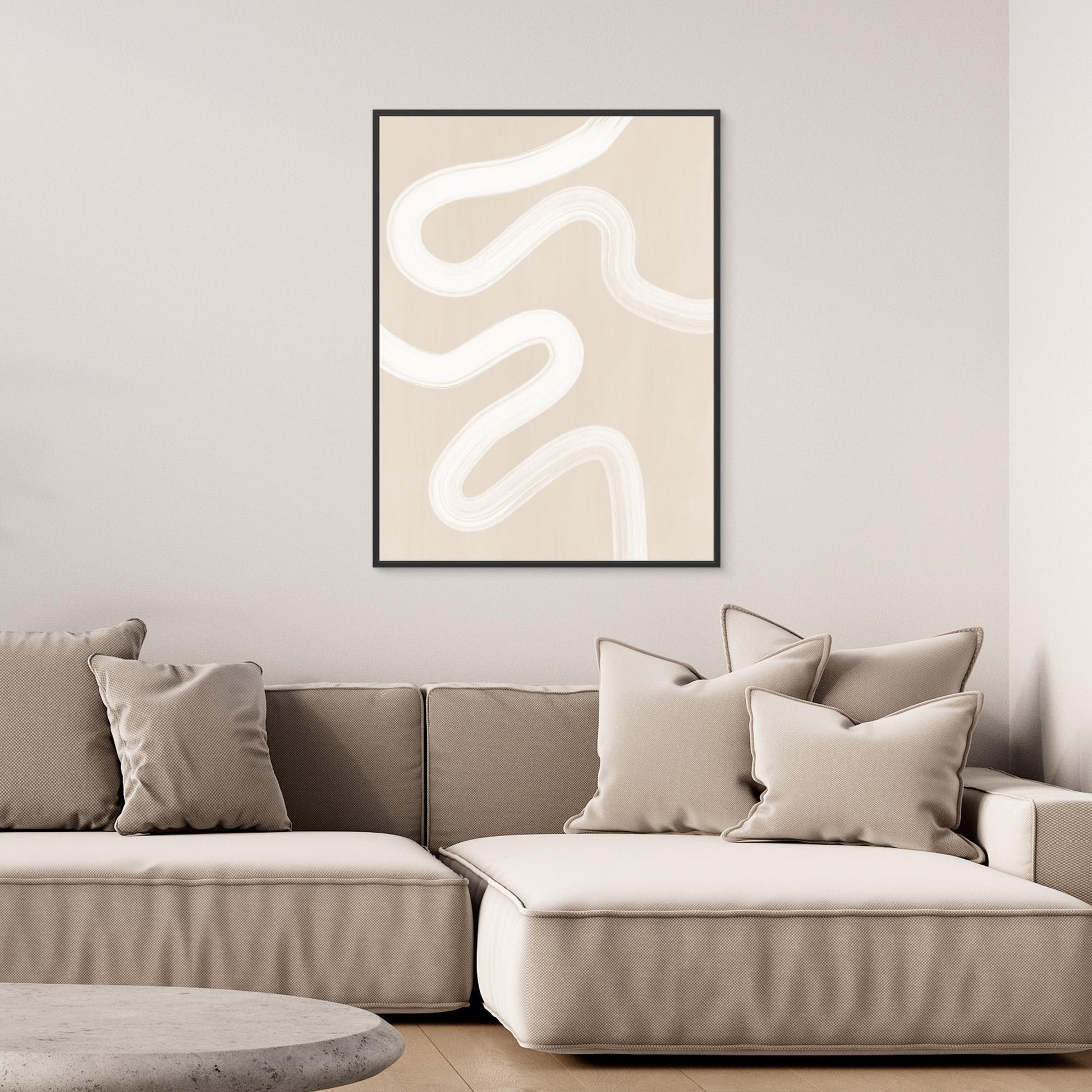 Beige One Line Drawing 