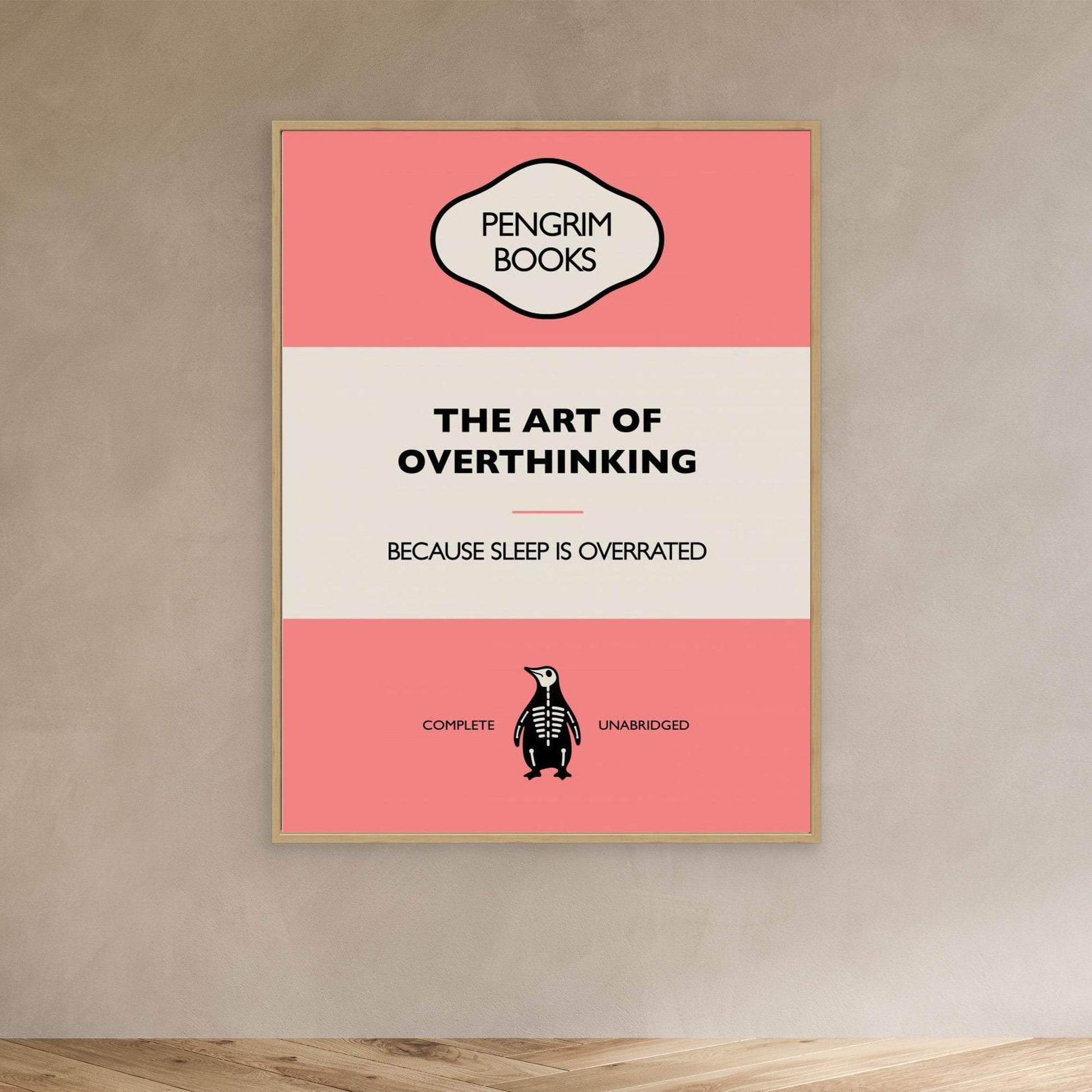 The Art of Overthinking - Funny Vintage Book Cover - Sarcastic Self Help- 