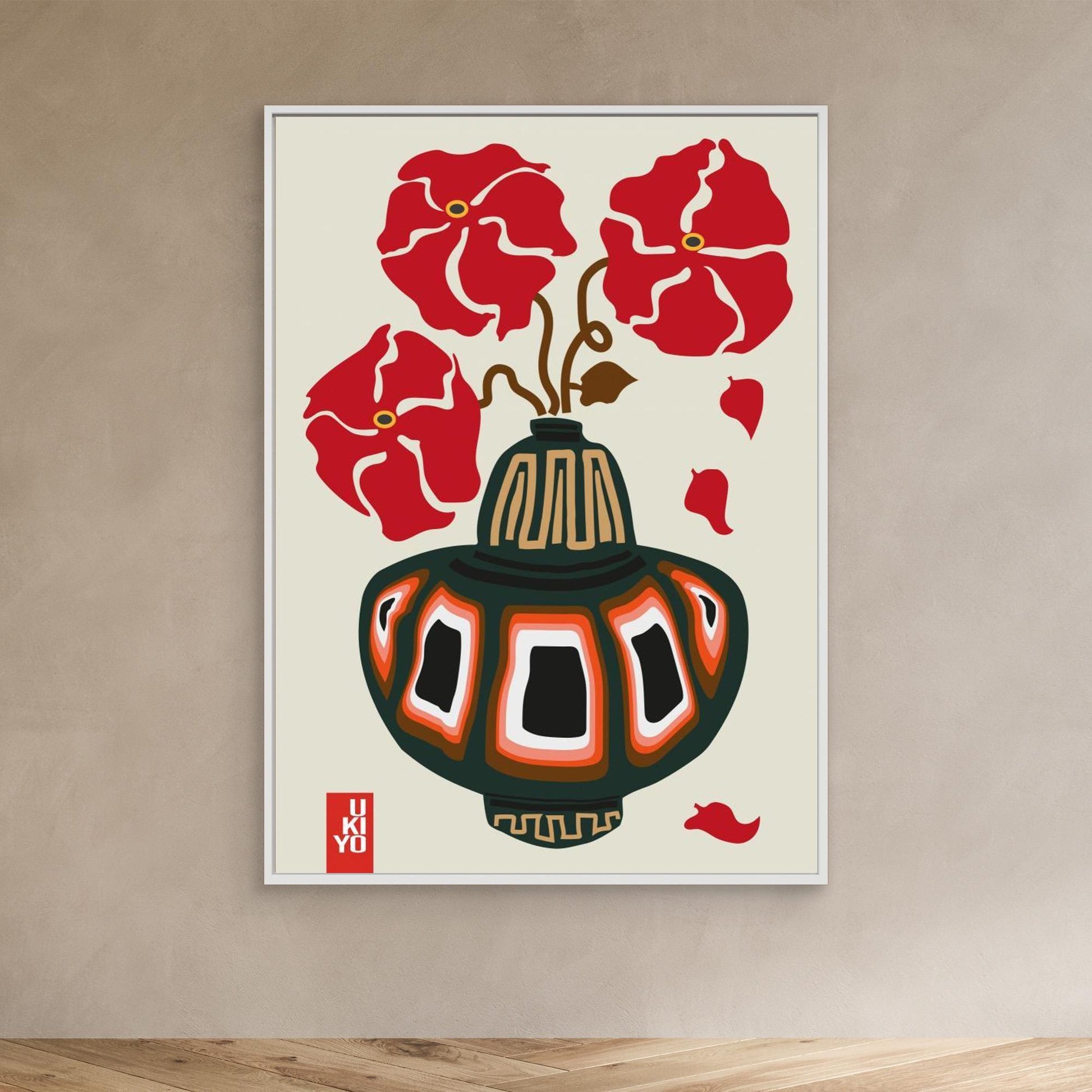 Ukiyo Vase Flower Greige 