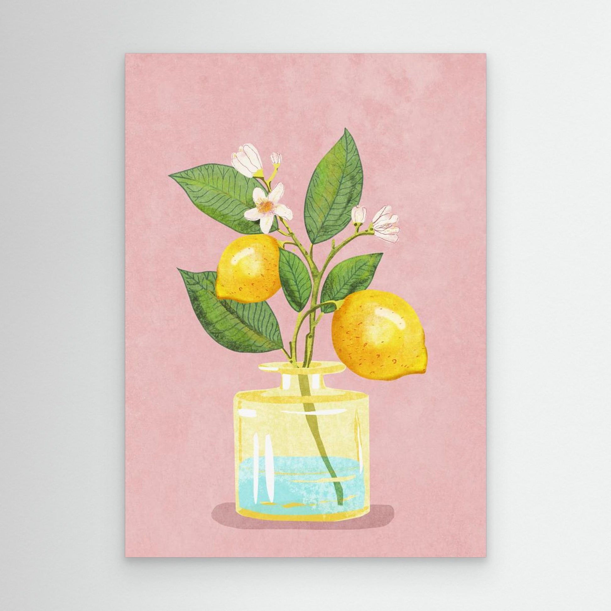 Lemon Bunch In Vase 