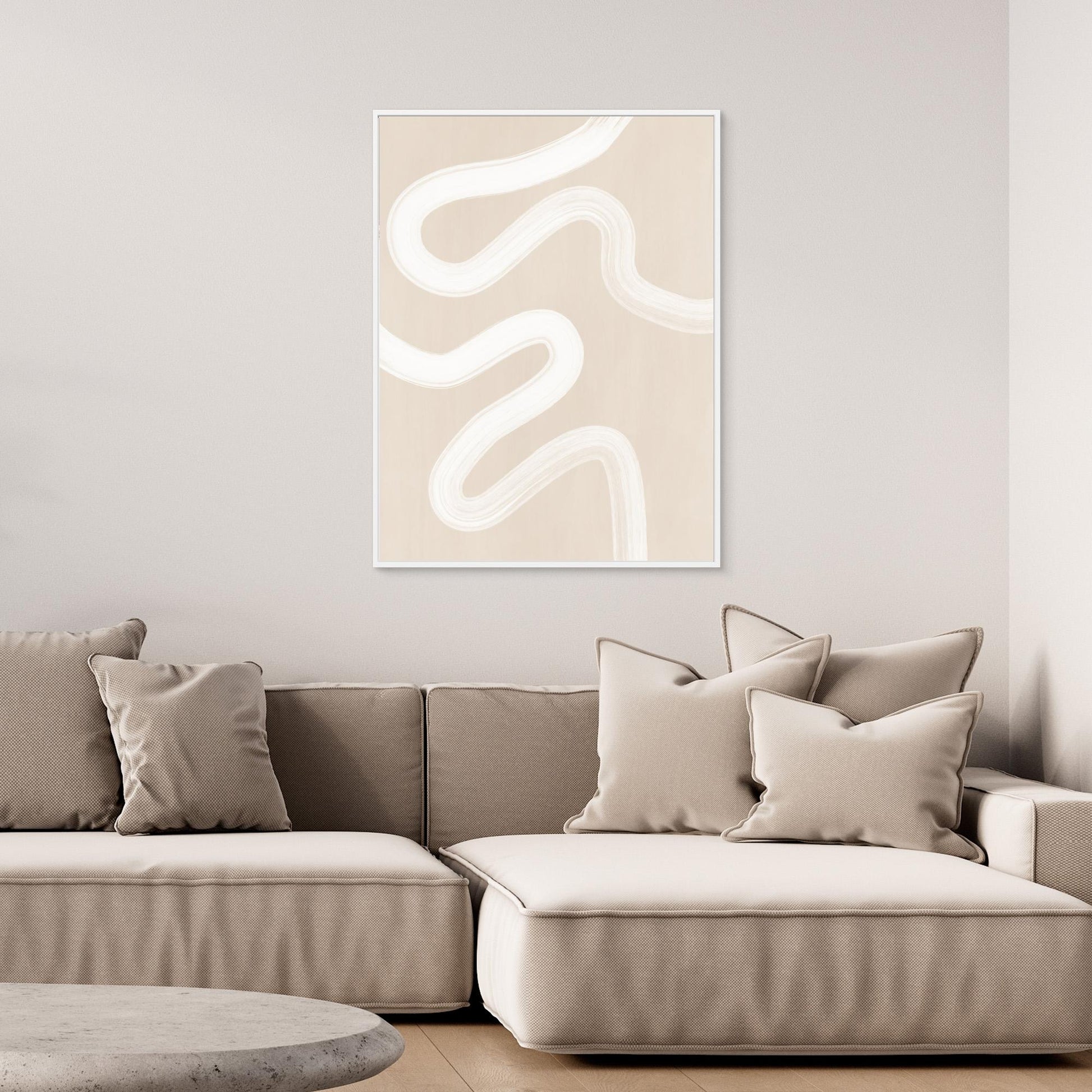 Beige One Line Drawing 