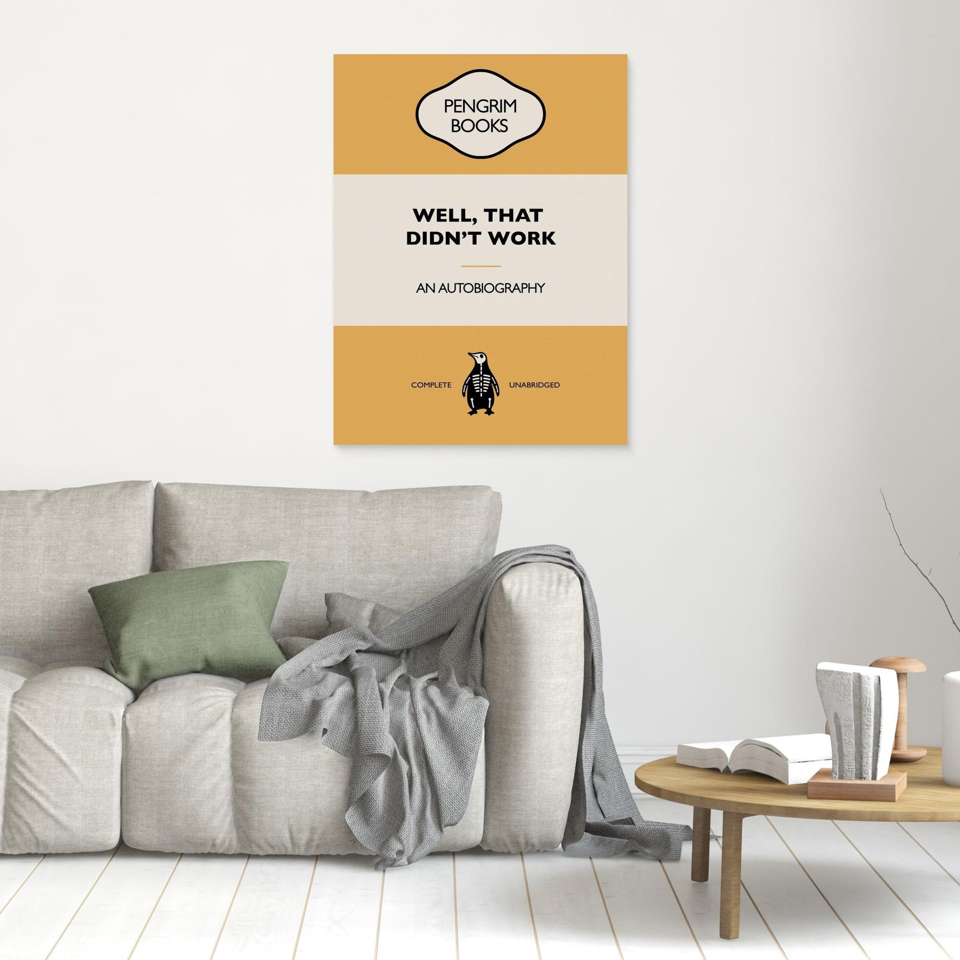 Well That Didnt Work - Funny Vintage Book Cover - Sarcastic Self Help - Yellow 