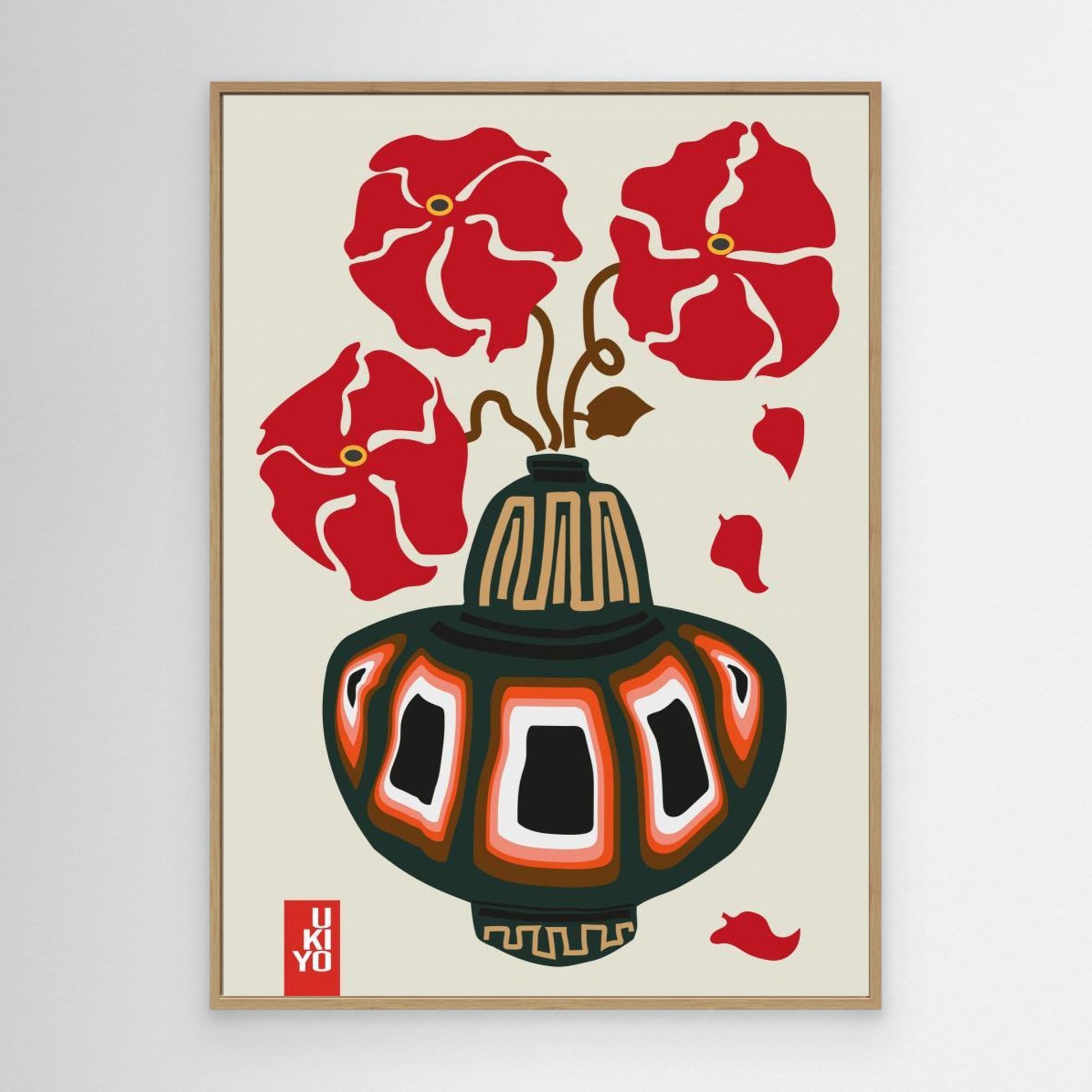 Ukiyo Vase Flower Greige 