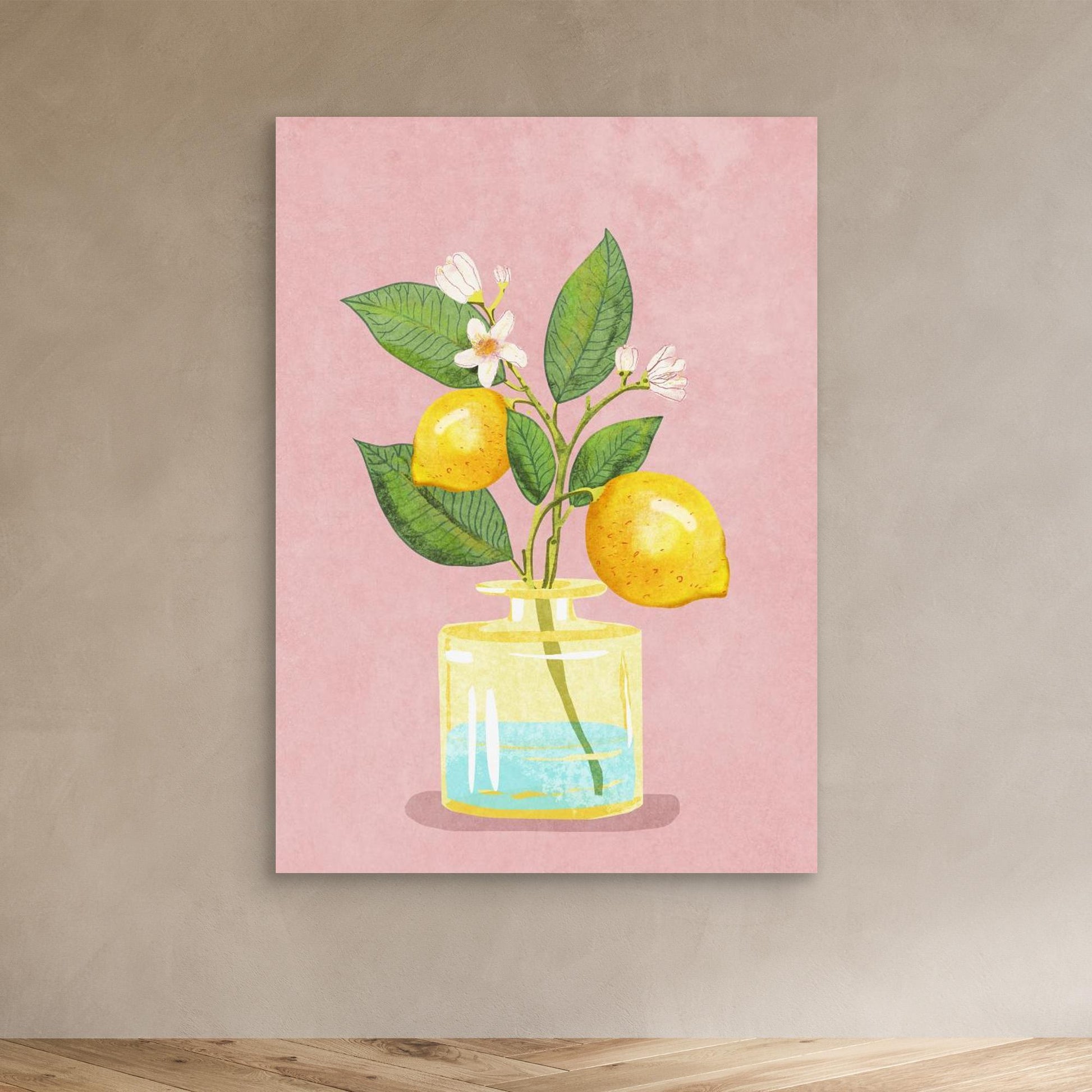 Lemon Bunch In Vase 