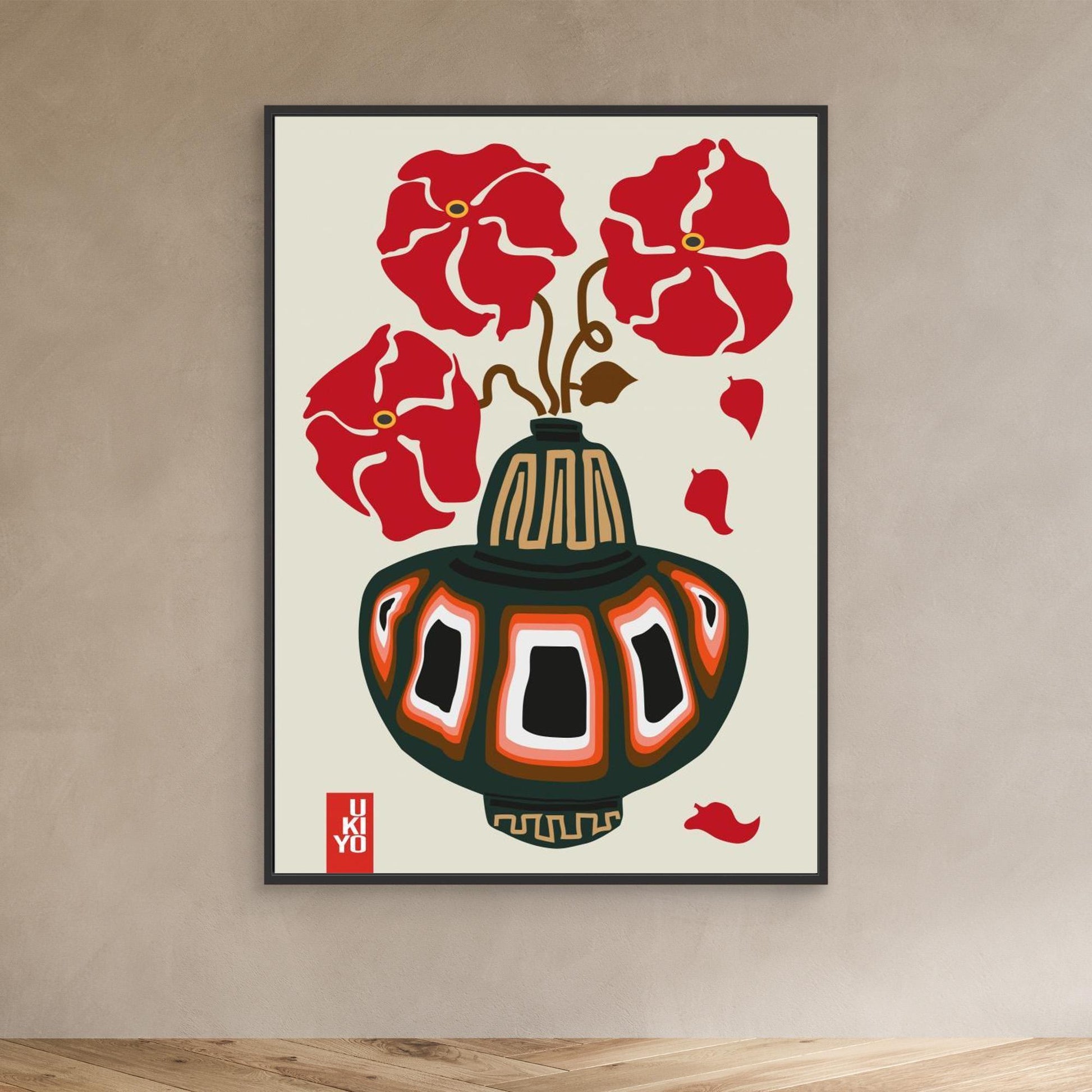 Ukiyo Vase Flower Greige 