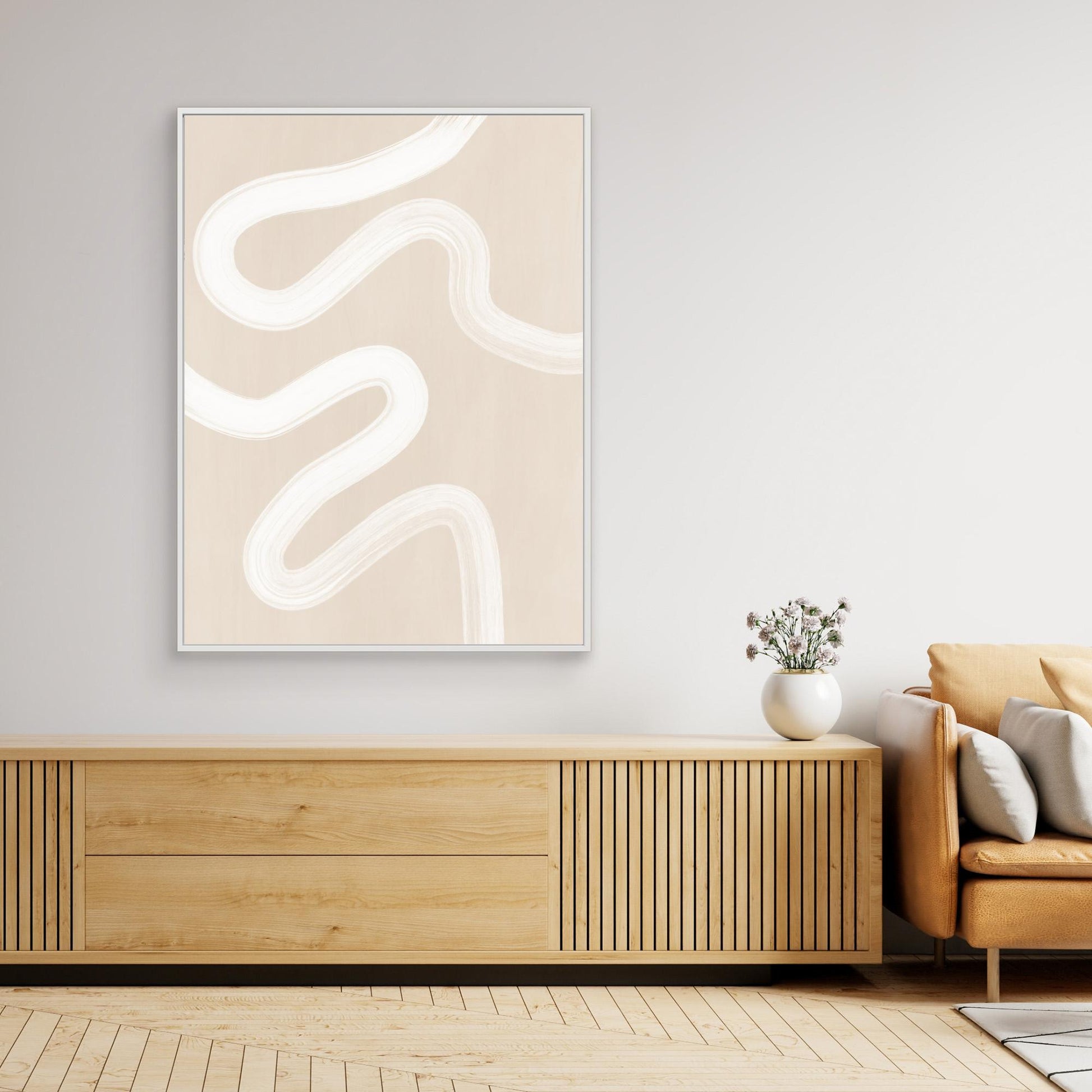 Beige One Line Drawing 