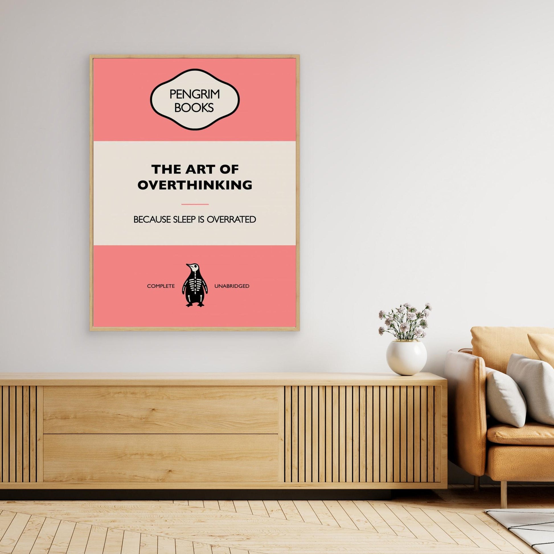 The Art of Overthinking - Funny Vintage Book Cover - Sarcastic Self Help- 