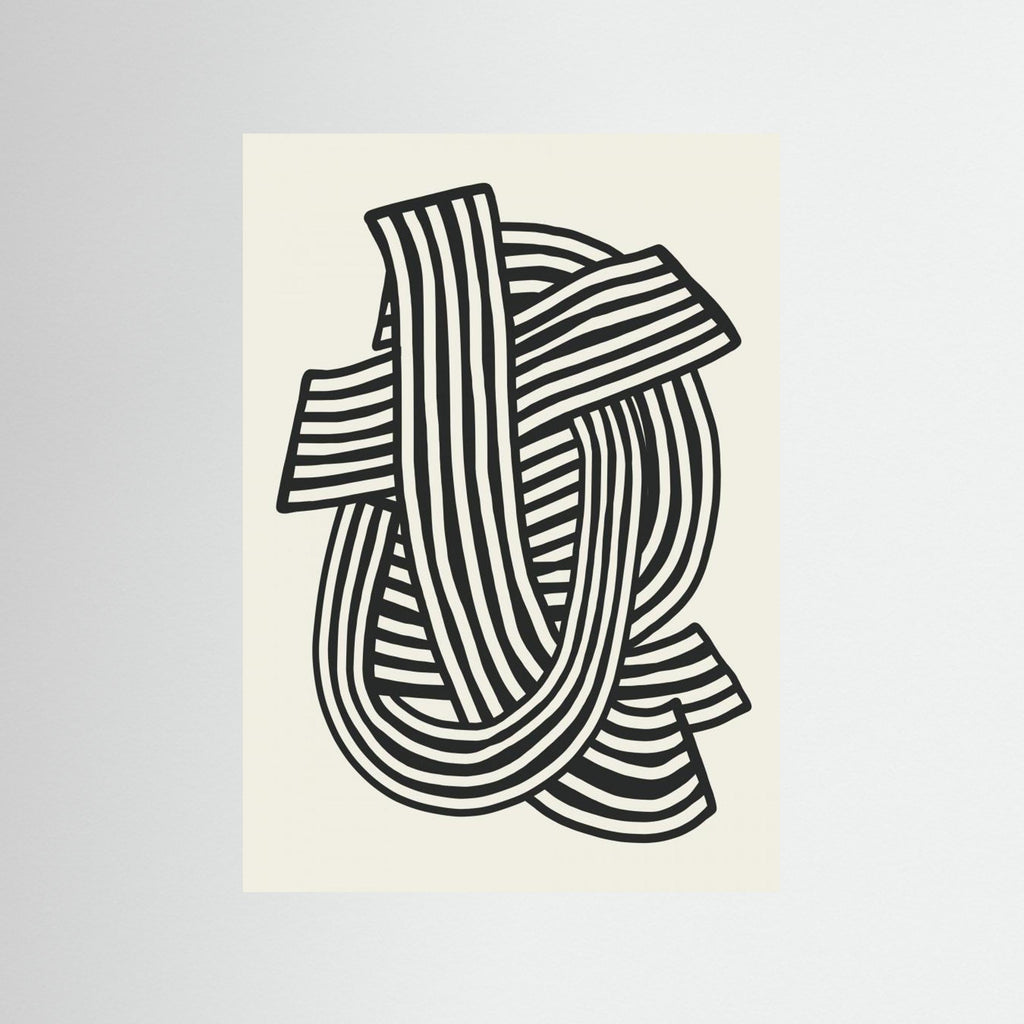 Striped Abstract In Black 