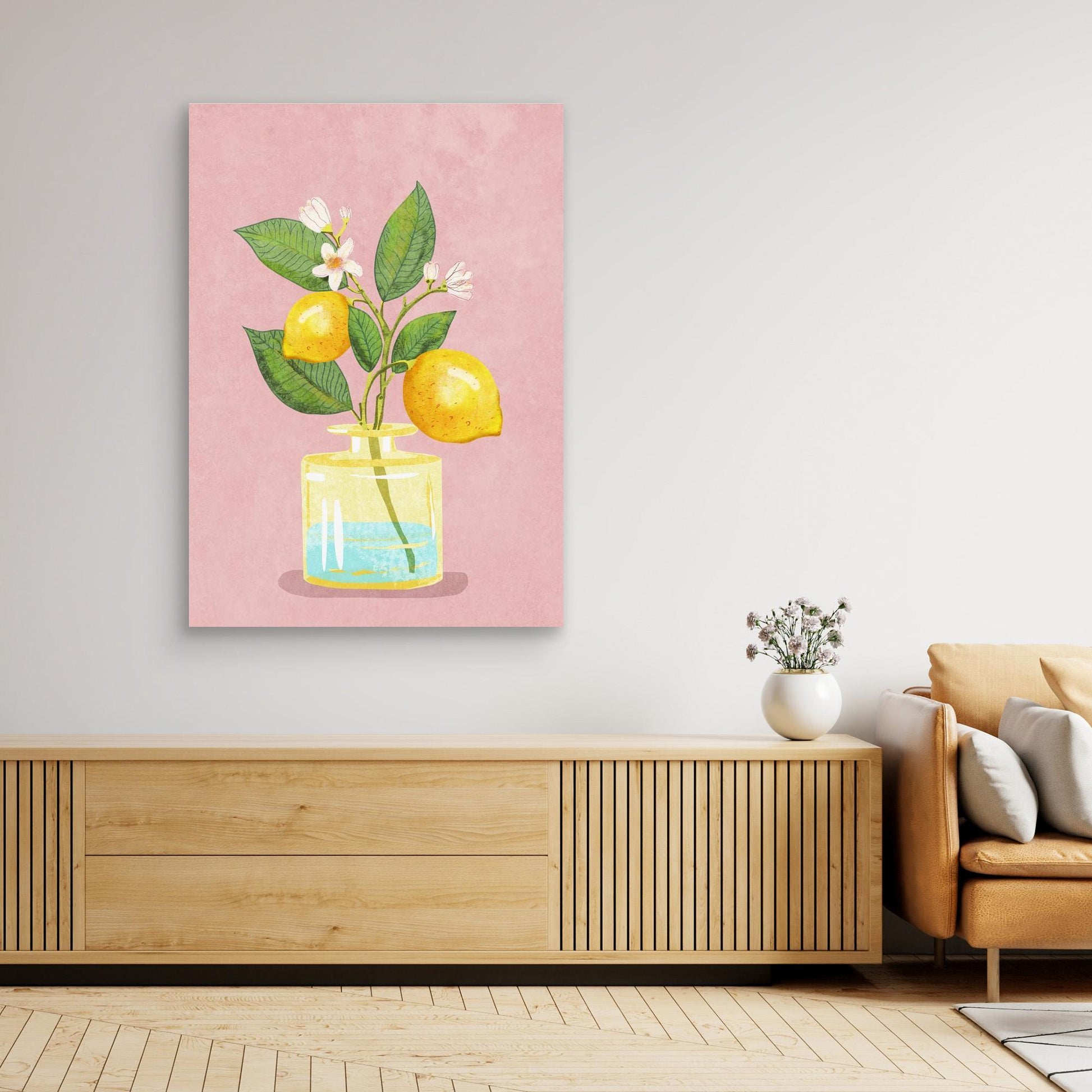Lemon Bunch In Vase 