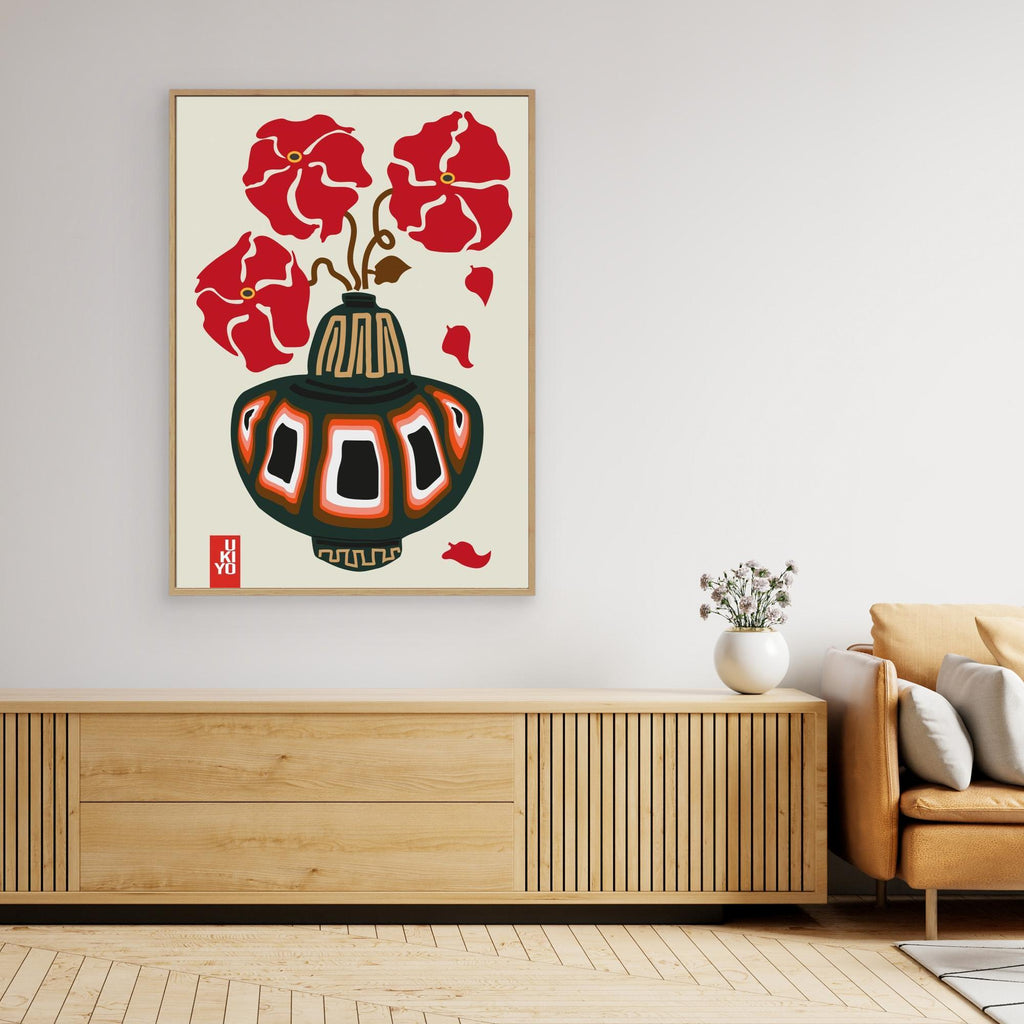 Ukiyo Vase Flower Greige 