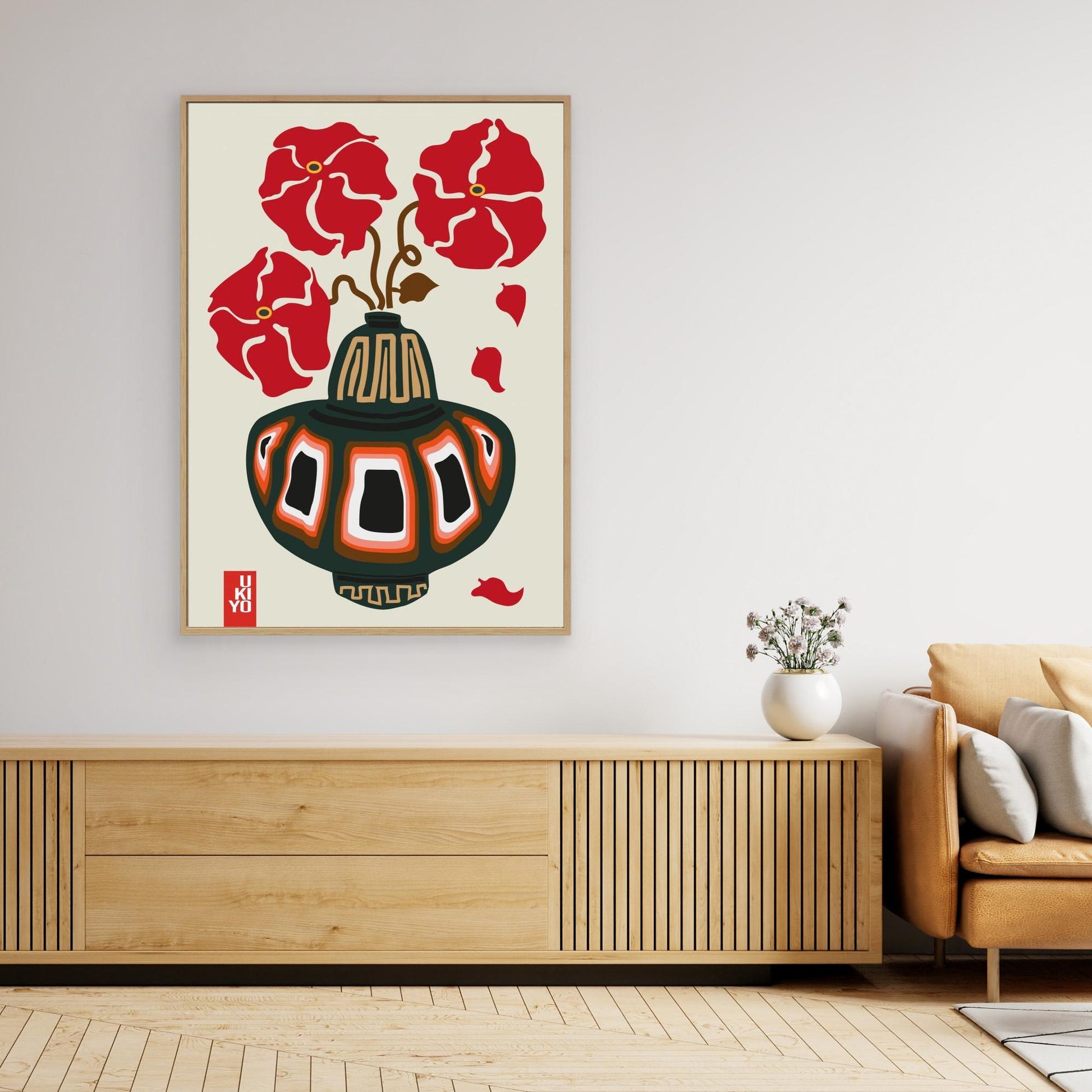 Ukiyo Vase Flower Greige 