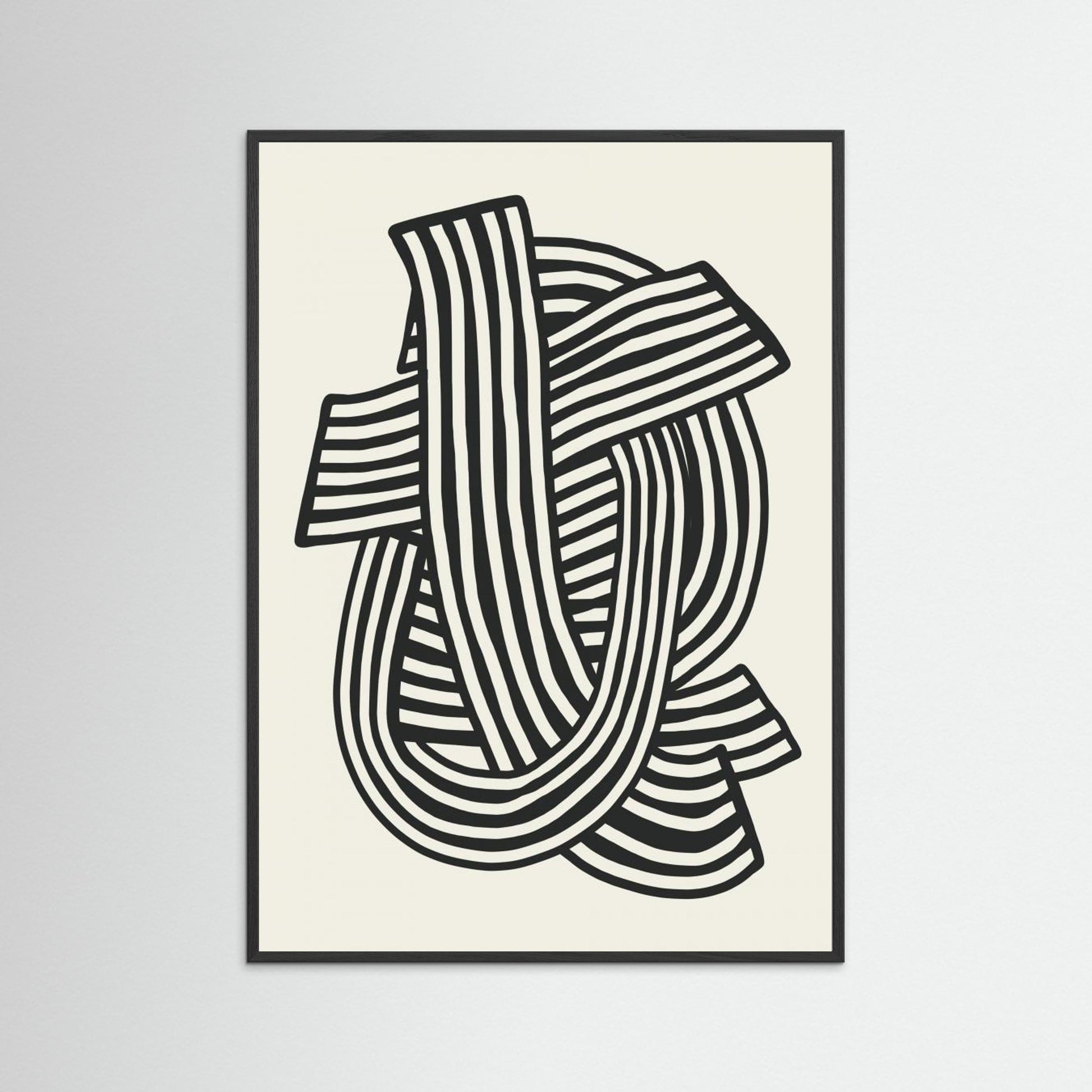 Striped Abstract In Black 