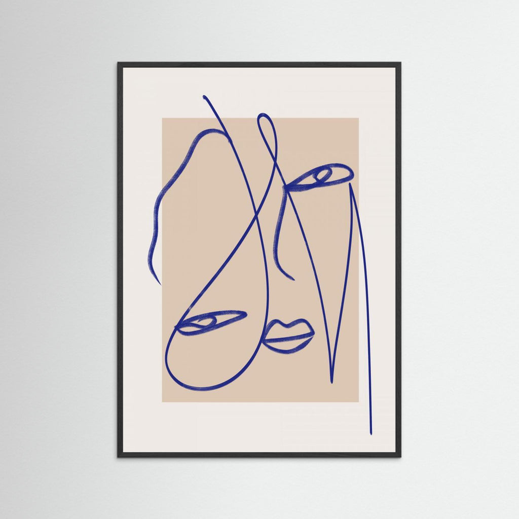 Abstract Blue Line Art 
