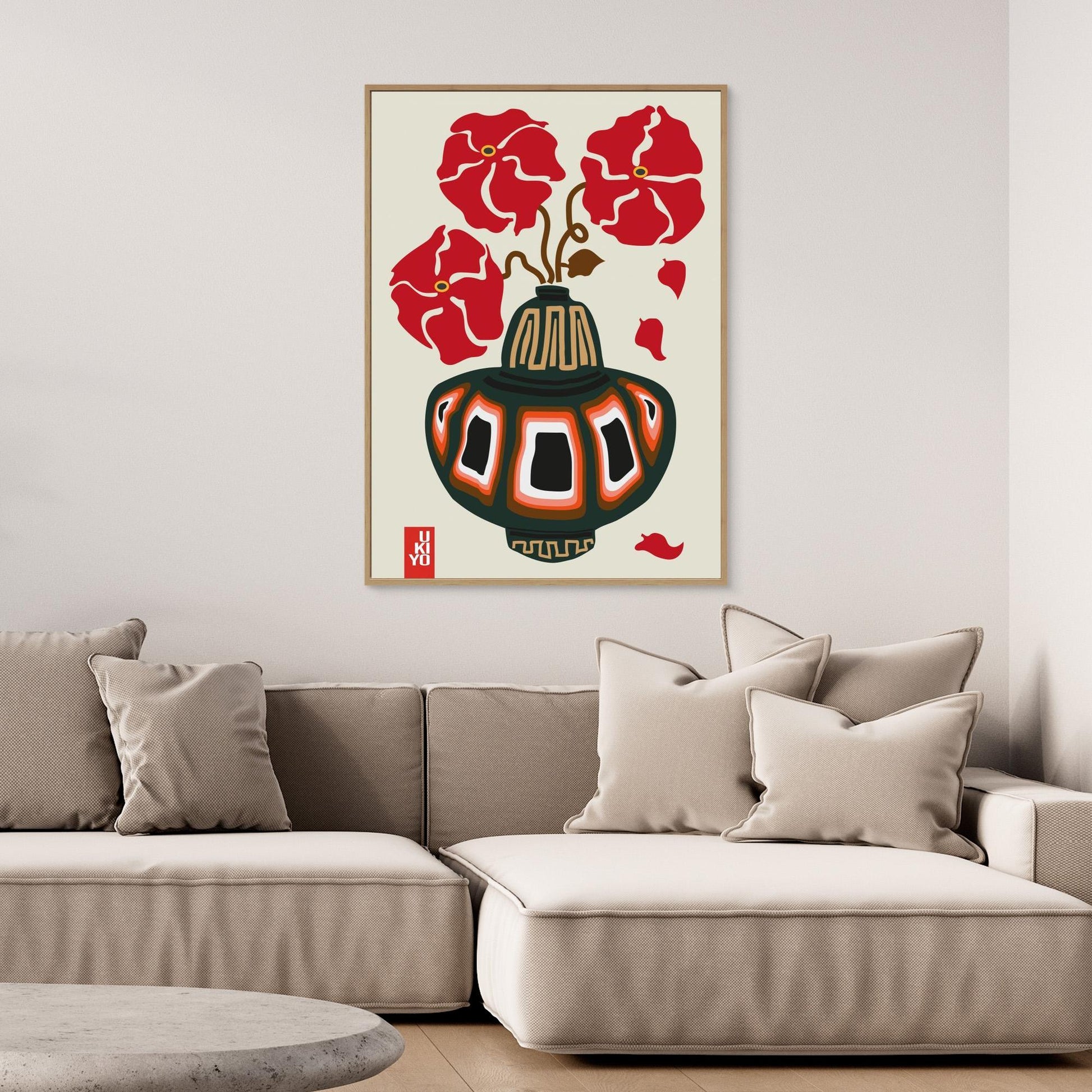 Ukiyo Vase Flower Greige 