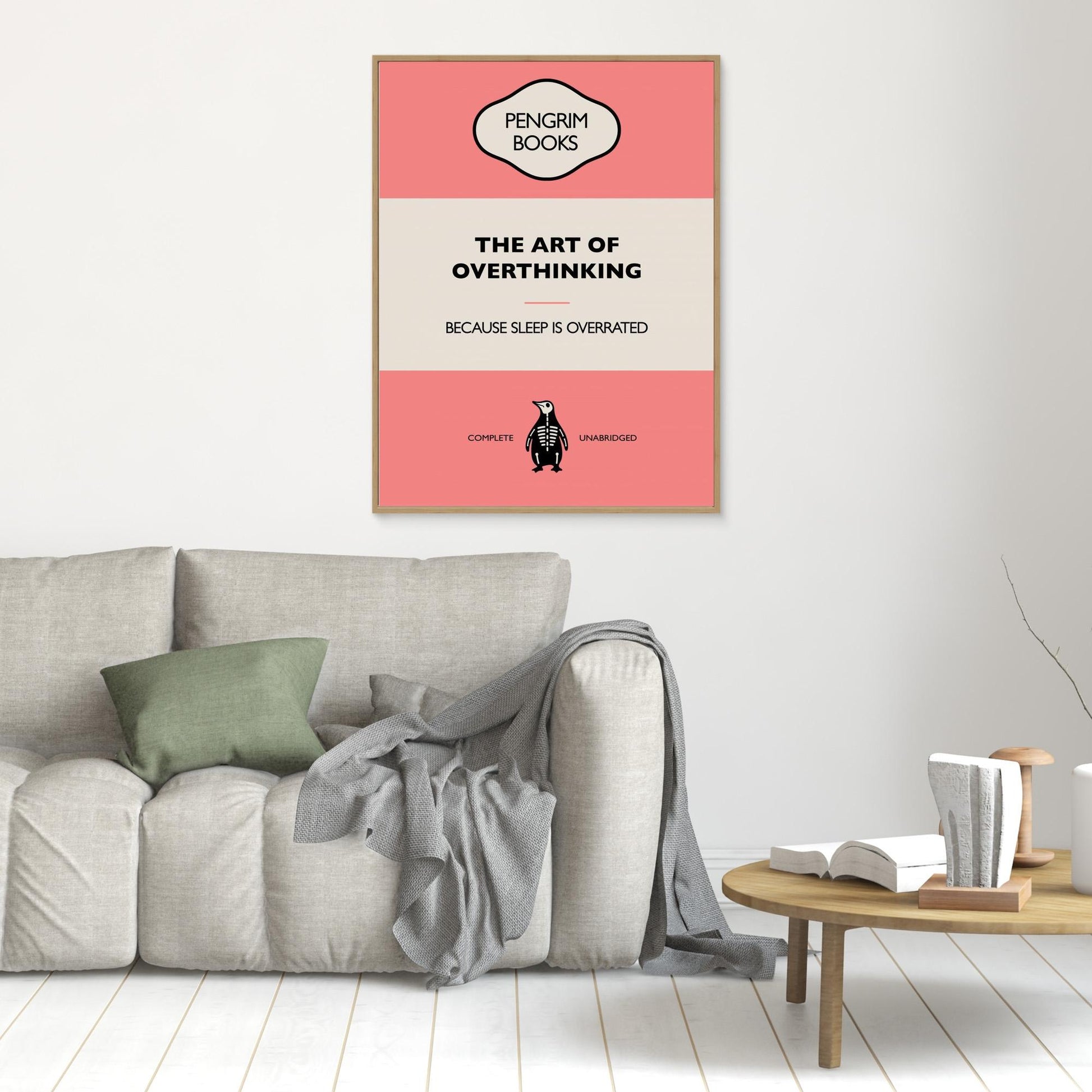 The Art of Overthinking - Funny Vintage Book Cover - Sarcastic Self Help- 