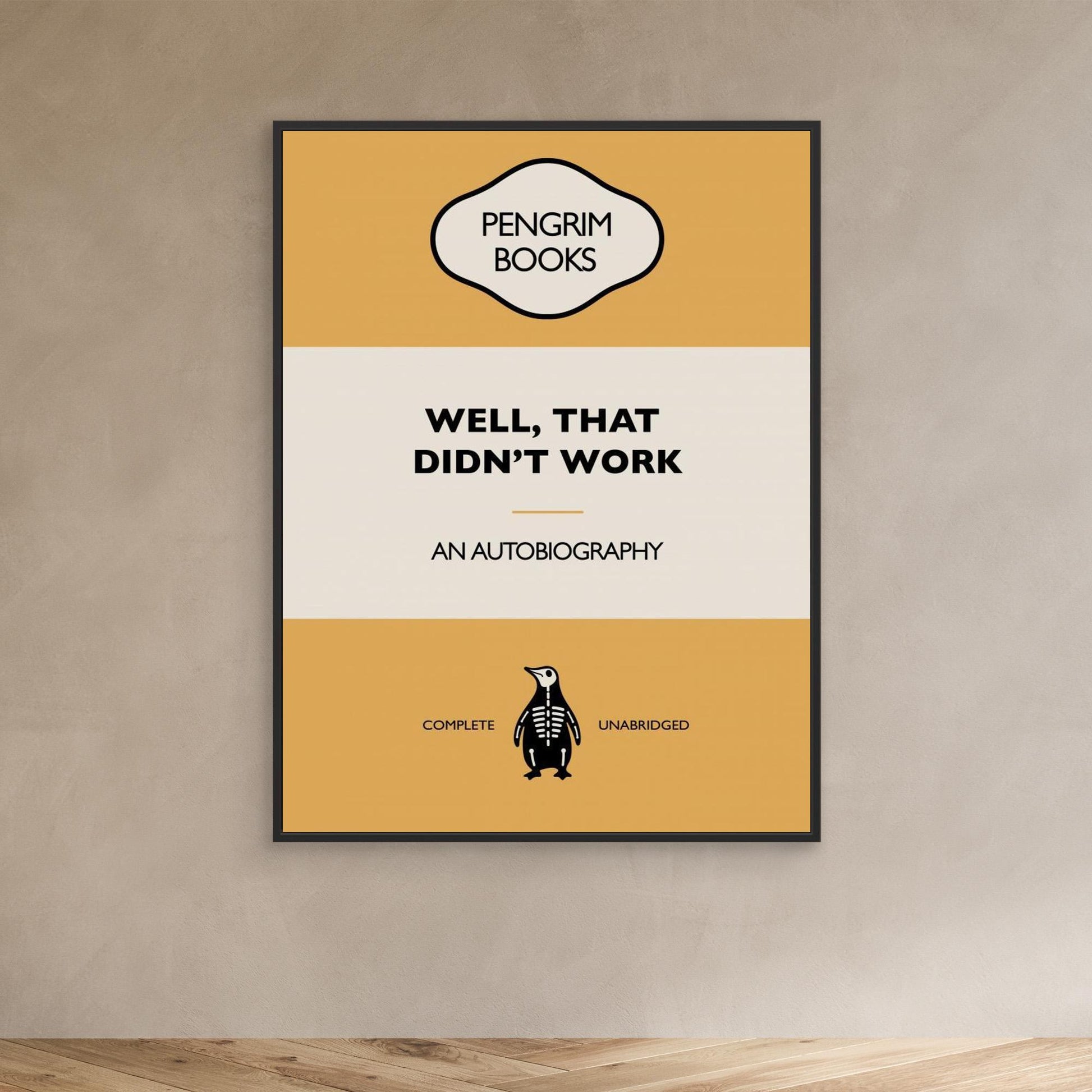 Well That Didnt Work - Funny Vintage Book Cover - Sarcastic Self Help - Yellow 