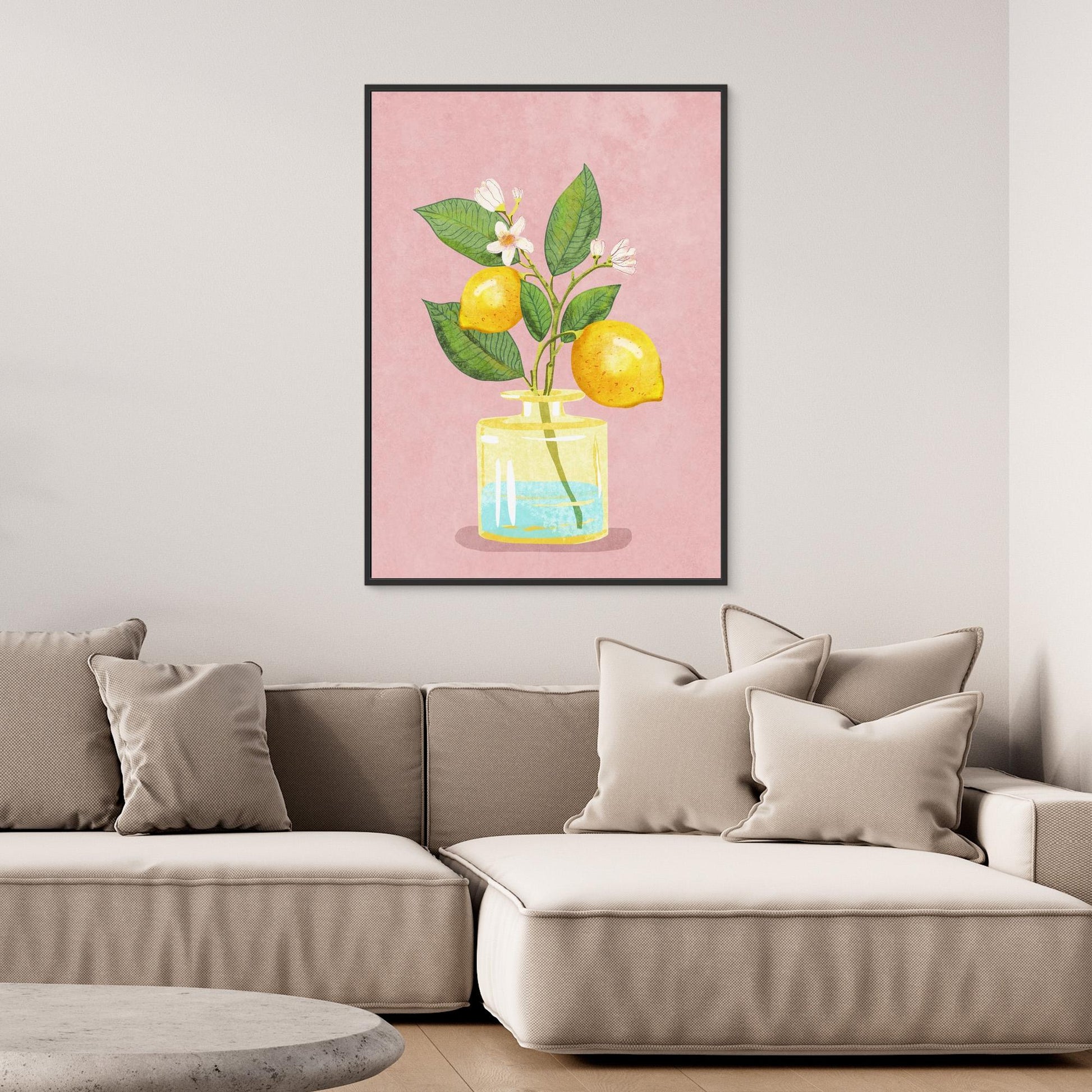 Lemon Bunch In Vase 